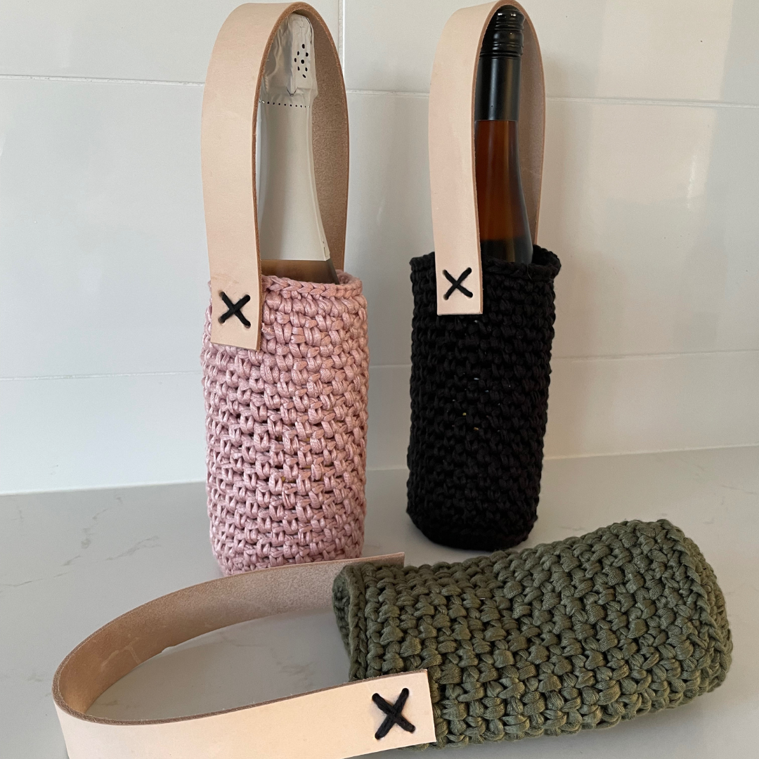Crochet Wine Bottle Holder | Crochet by Brewer